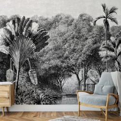 Papier peint panoramique fresque jungle